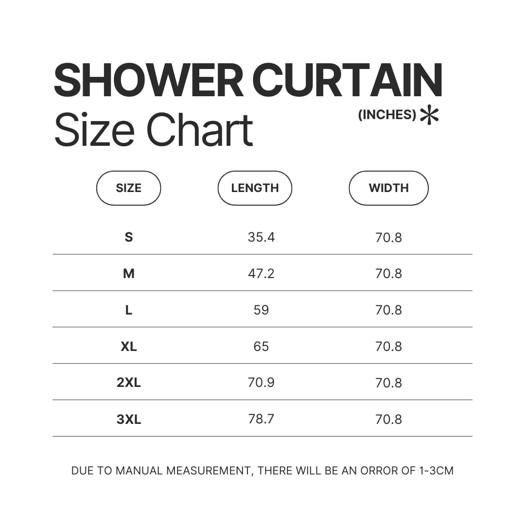 Shower Curtain Size Chart - Def Leppard Store